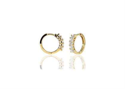 Gold Plated | CZ Studded Hoop Earrings